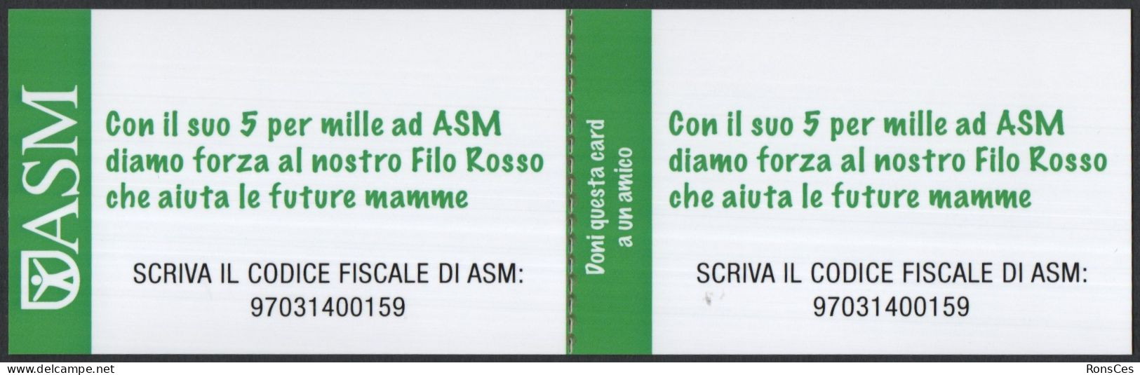 CHILD MEDICINE / TAXES - ITALIA - SEGNALIBRO / BOOKMARK - ASM - 730/2023 - IL 5 PER MILLE AD ASM - I - Lesezeichen