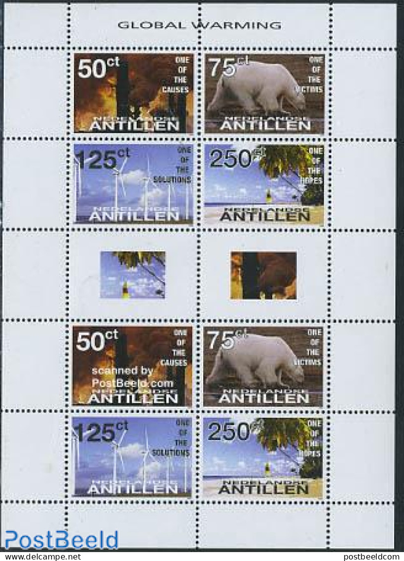 Netherlands Antilles 2008 Global Warming M/s (with 2 Sets), Mint NH, Nature - Various - Animals (others & Mixed) - Bea.. - Protection De L'environnement & Climat