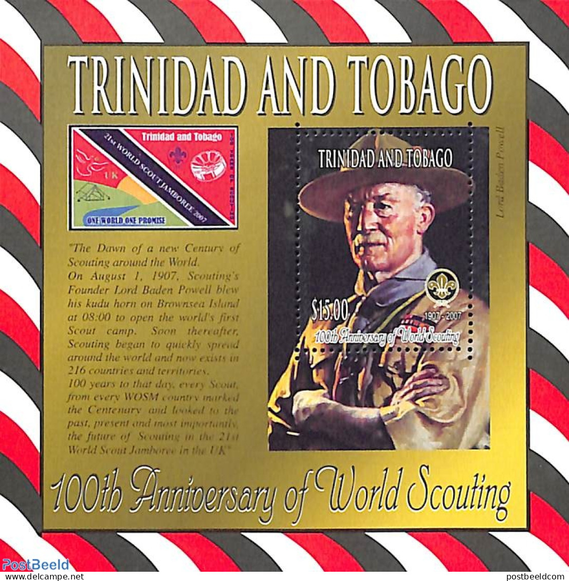 Trinidad & Tobago 2007 Scouting Centenary S/s, Mint NH, Sport - Scouting - Trinidad & Tobago (1962-...)