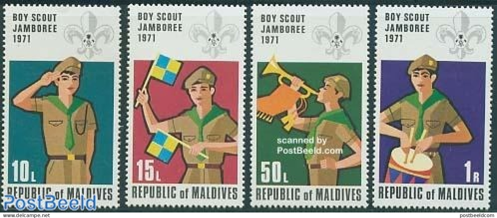 Maldives 1972 Scouting 4v, Mint NH, Sport - Scouting - Maldive (1965-...)