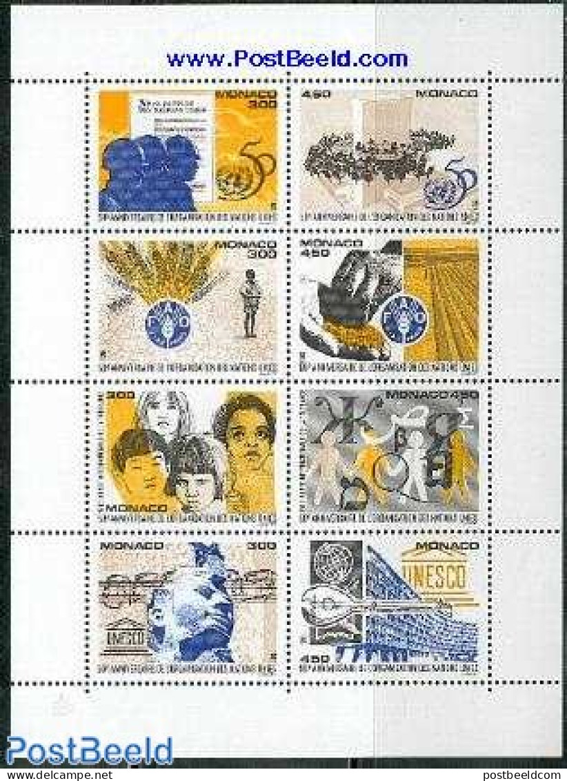 Monaco 1995 UNO/USESCO M/s, Mint NH, History - Unesco - United Nations - Unused Stamps