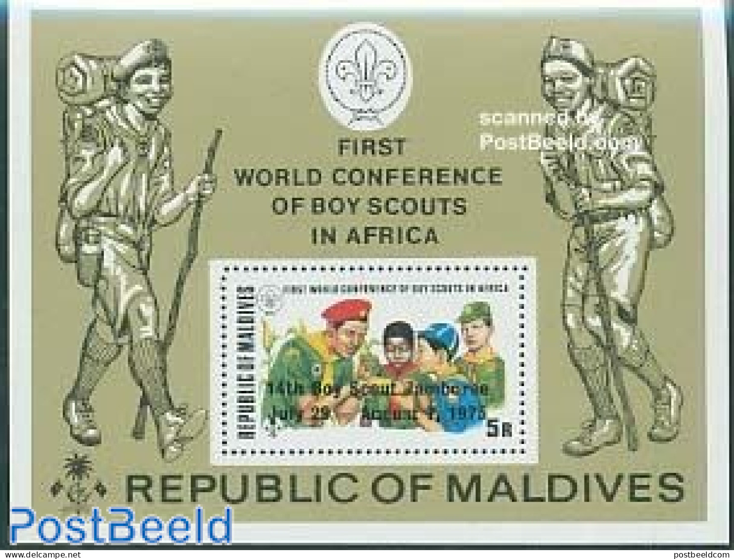 Maldives 1975 World Jamboree S/s, Mint NH, Sport - Scouting - Maldives (1965-...)