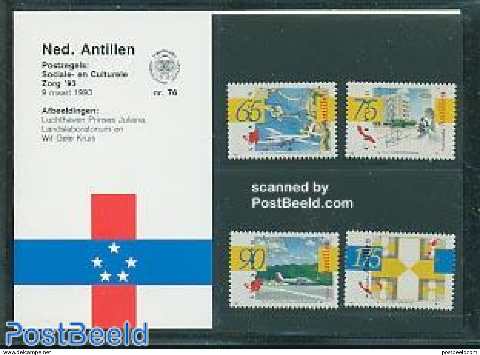 Netherlands Antilles 1993 Culture Pres. Pack 76, Mint NH, Transport - Various - Aircraft & Aviation - Maps - Vliegtuigen