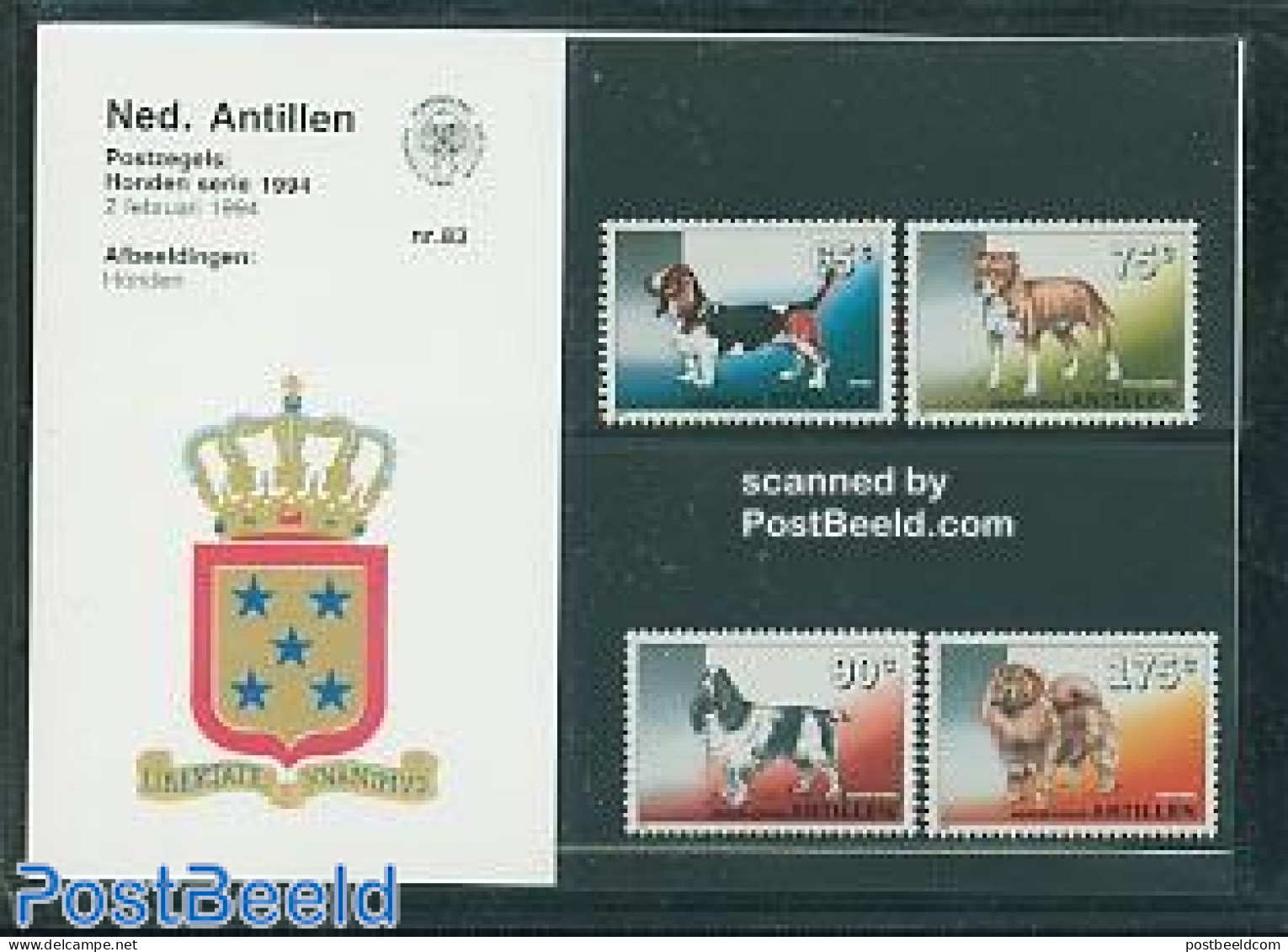 Netherlands Antilles 1994 Dogs Pres. Pack 83, Mint NH, Nature - Other & Unclassified