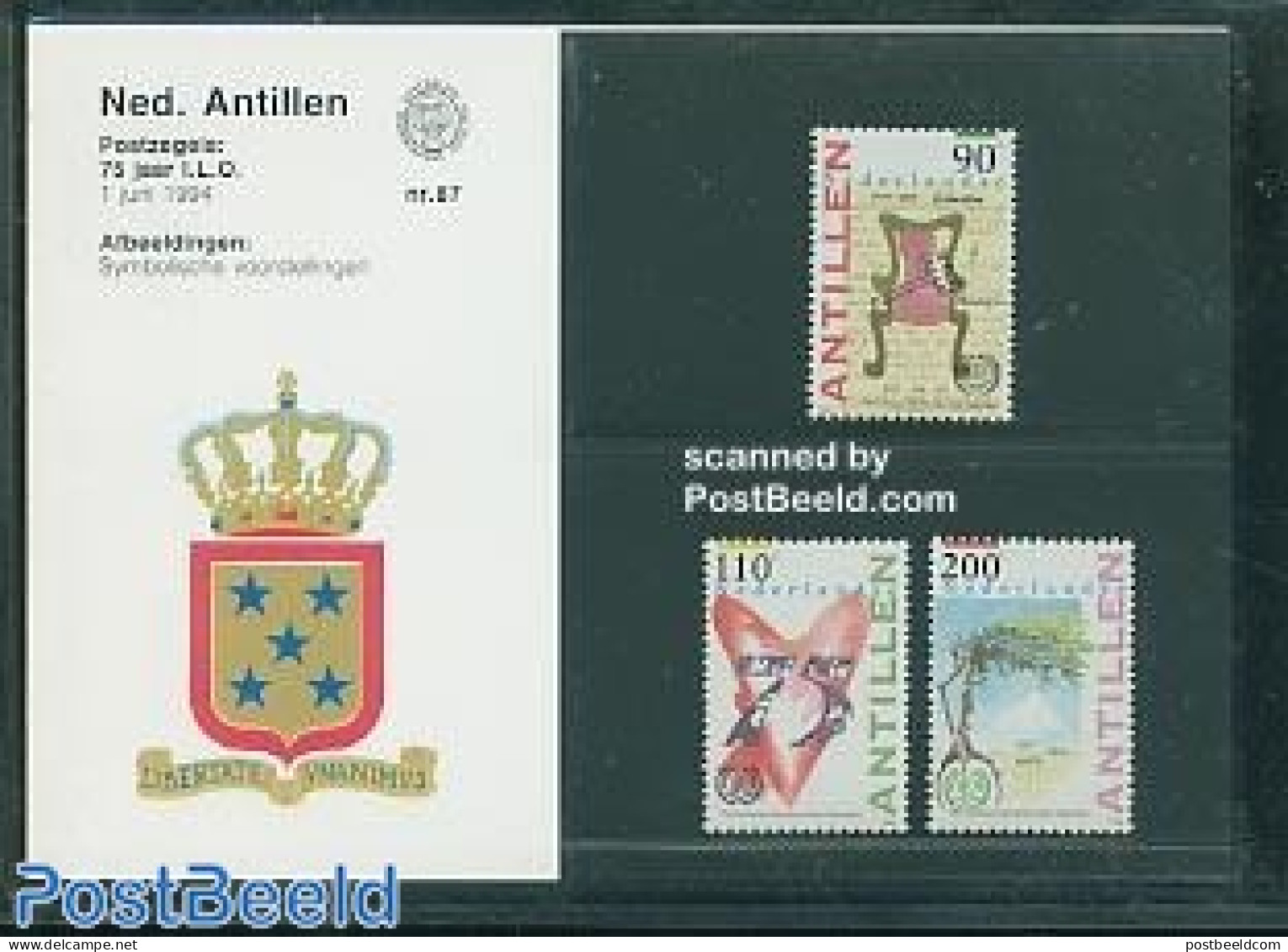 Netherlands Antilles 1994 I.L.O. Pres Pack 87, Mint NH, History - Nature - I.l.o. - Trees & Forests - Rotary, Lions Club