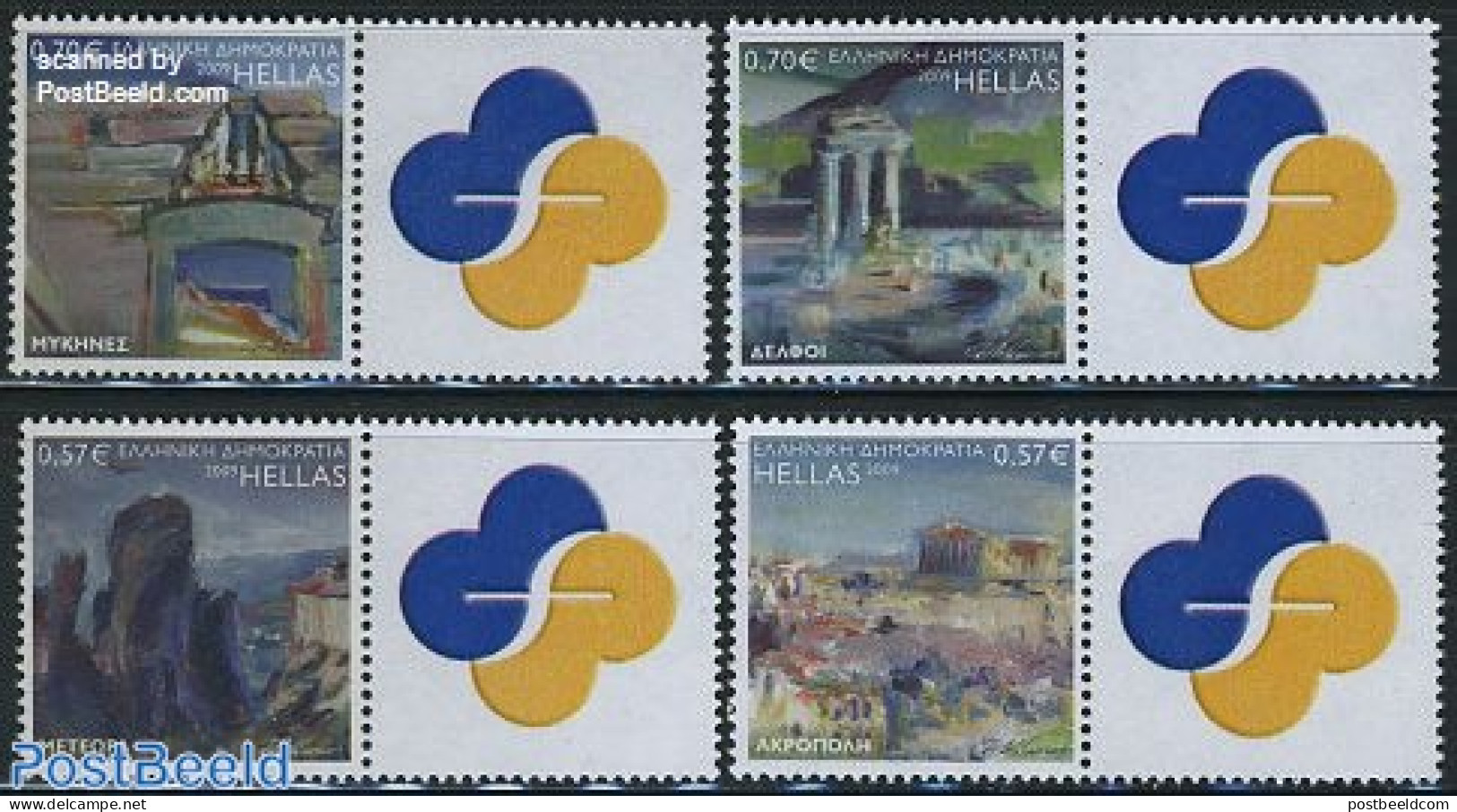 Greece 2009 World Heritage 4v+personal Tabs (picture On Tab May Vary), Mint NH, History - World Heritage - Nuevos