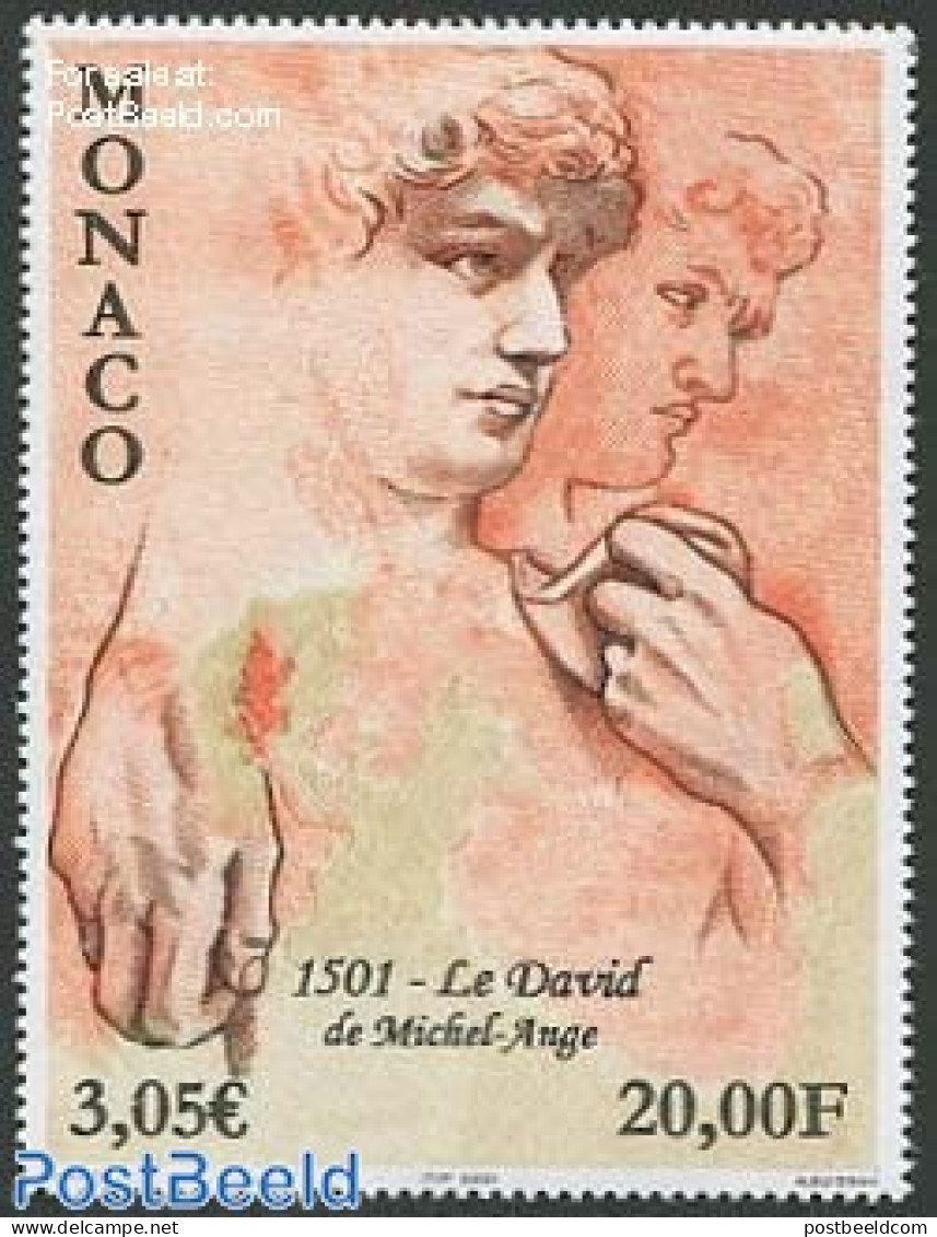 Monaco 2001 David Of Michelangelo 1v, Mint NH, Art - Michelangelo - Sculpture - Unused Stamps
