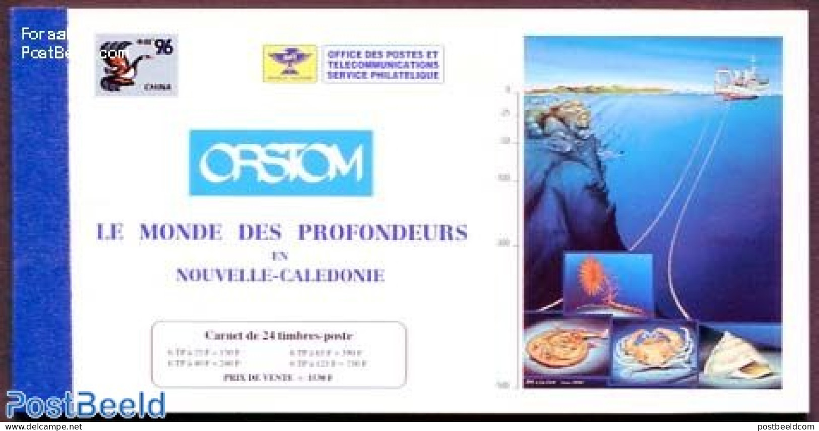 New Caledonia 1996 China 96, ORSTOM Booklet, Mint NH, Nature - Fish - Unused Stamps