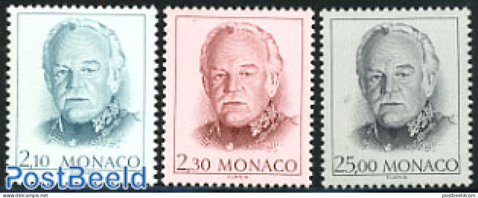 Monaco 1990 Definitives 3v, Mint NH - Unused Stamps