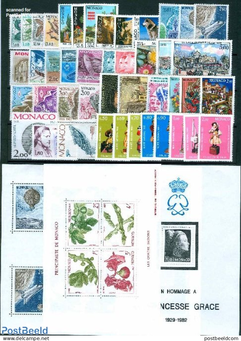 Monaco 1983 Yearset 1983, Complete, 44v + 3s/s, Mint NH, Various - Yearsets (by Country) - Ongebruikt