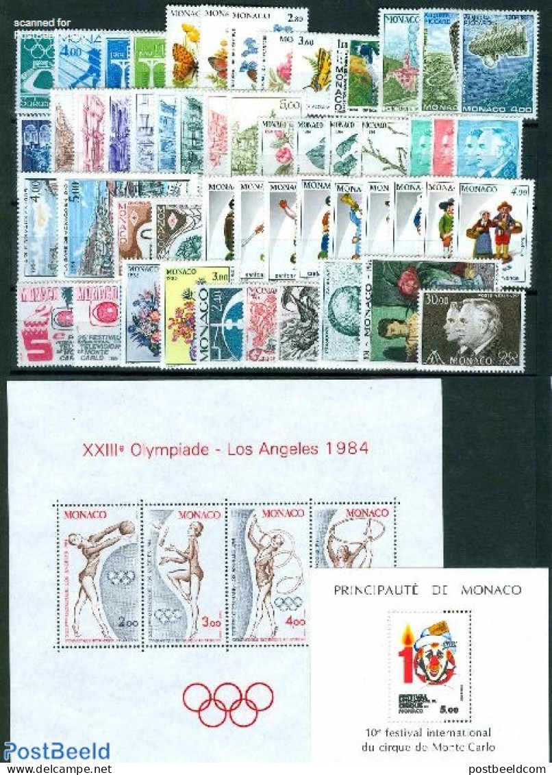 Monaco 1984 Yearset 1984, 52 + 2s/s, Without Block 26, Mint NH, Various - Yearsets (by Country) - Nuovi