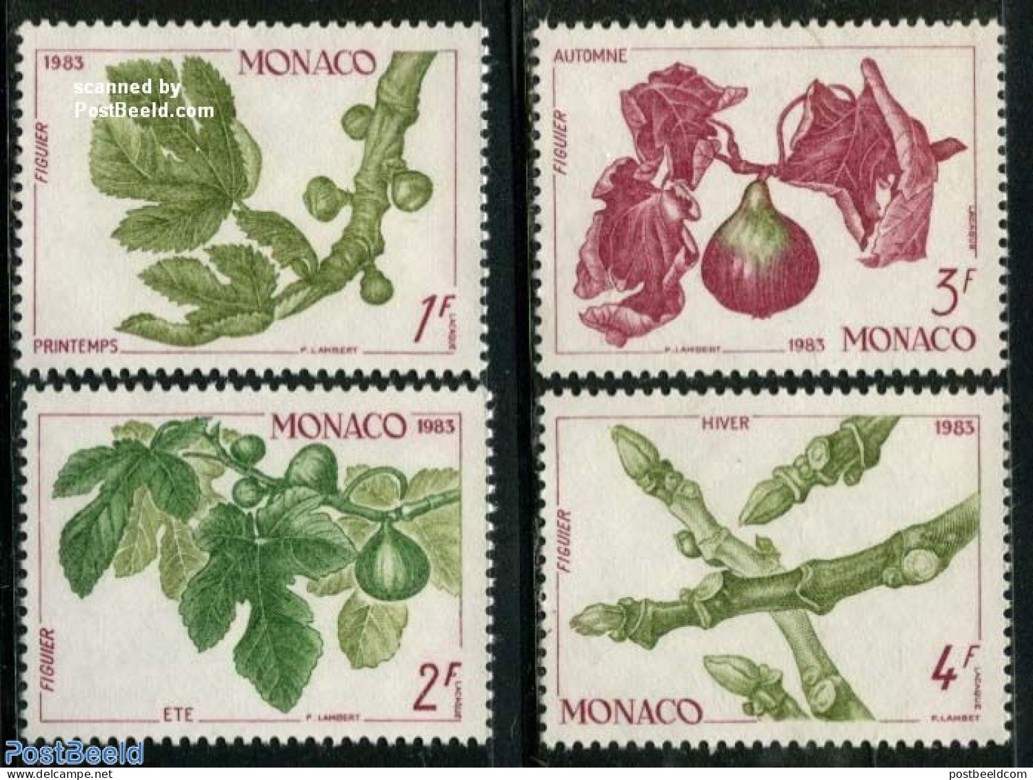 Monaco 1983 FOUR SEASONS 4V, Mint NH, Nature - Trees & Forests - Neufs