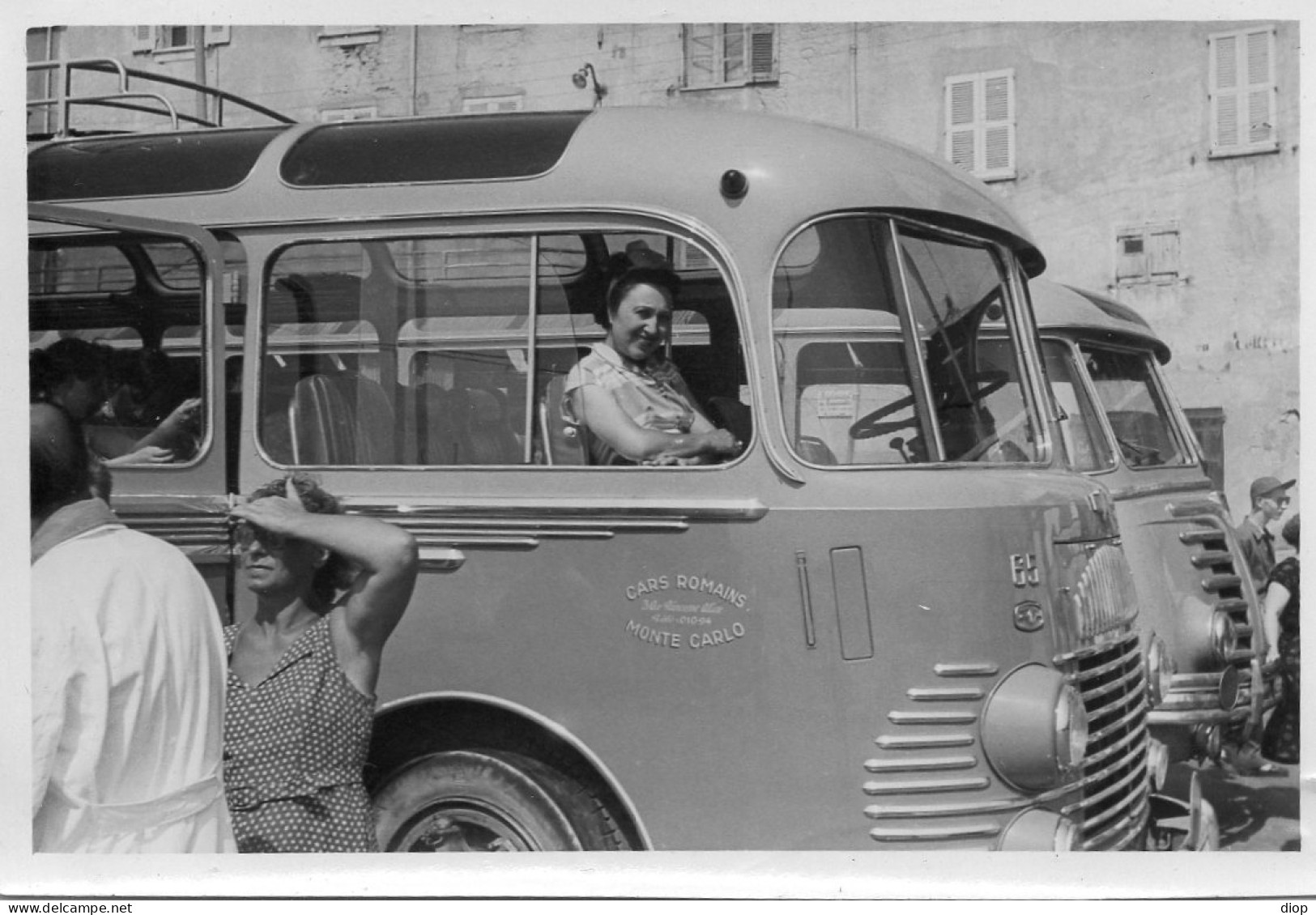 Photographie Photo Vintage Snapshot Entrevaux Car Bus - Places