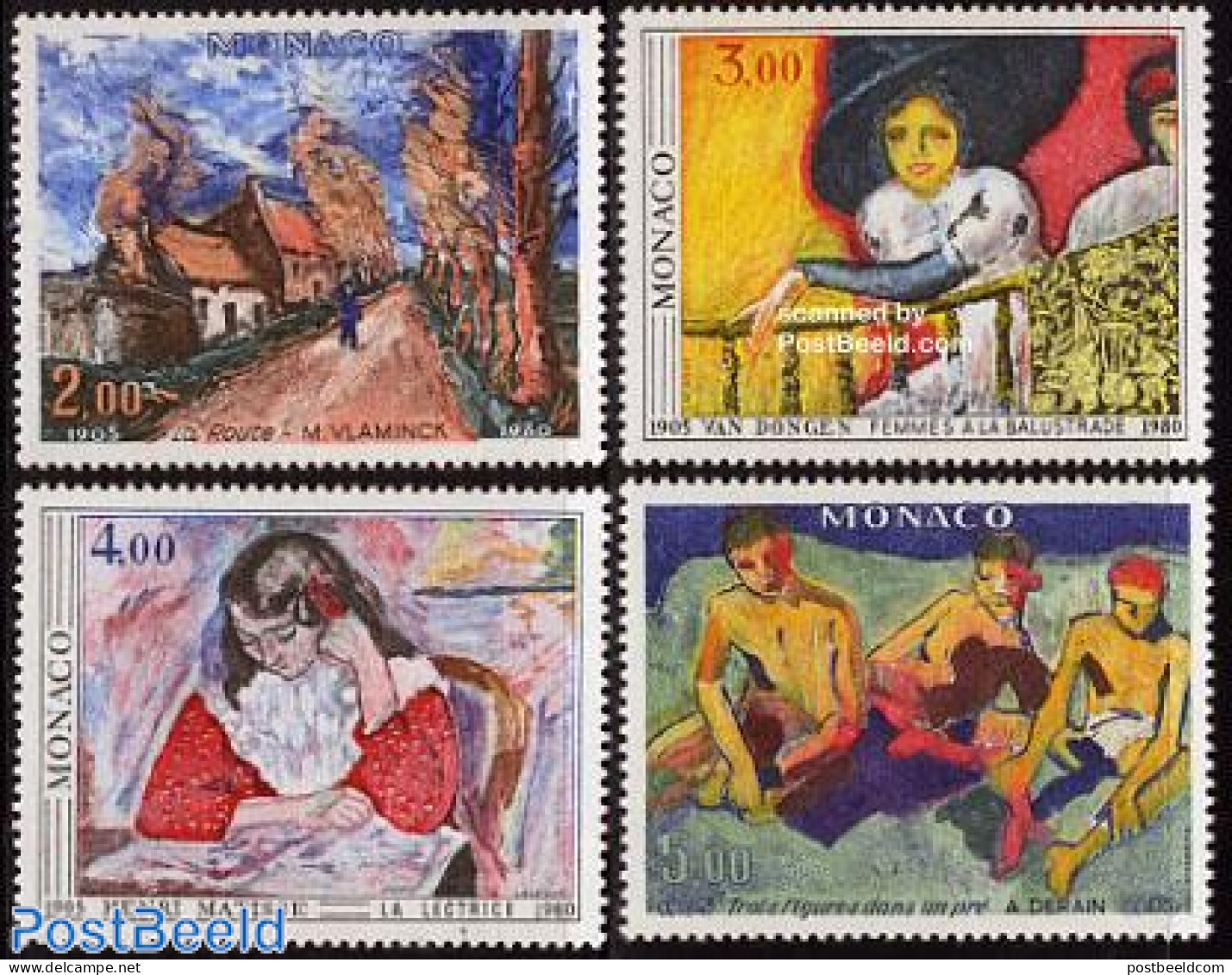 Monaco 1980 Paintings 4v, Mint NH, Art - Modern Art (1850-present) - Unused Stamps