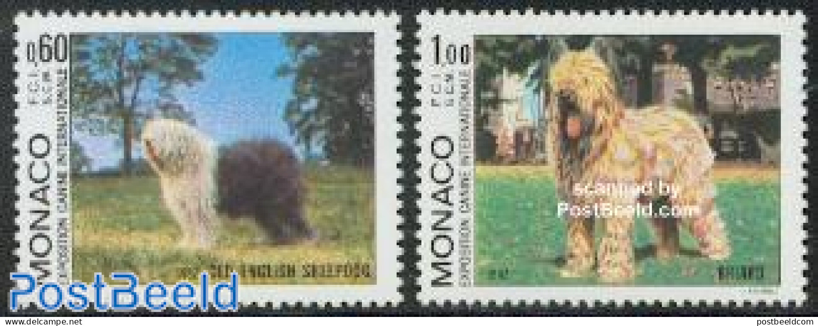 Monaco 1982 Dog Exposition 2v, Mint NH, Nature - Dogs - Unused Stamps