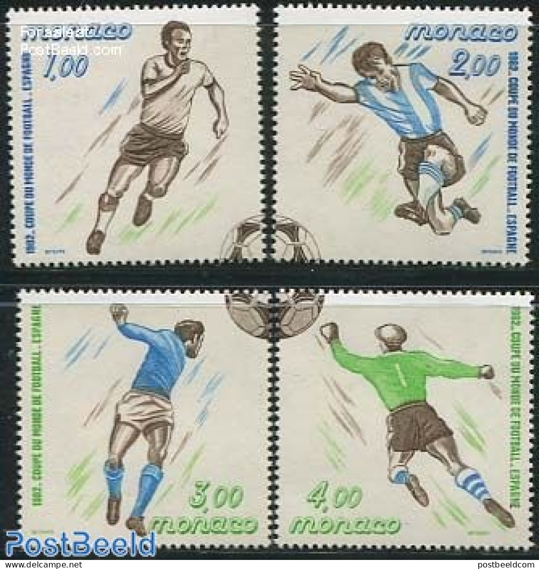 Monaco 1982 Football Games 4v (from S/s), Mint NH, Sport - Football - Unused Stamps