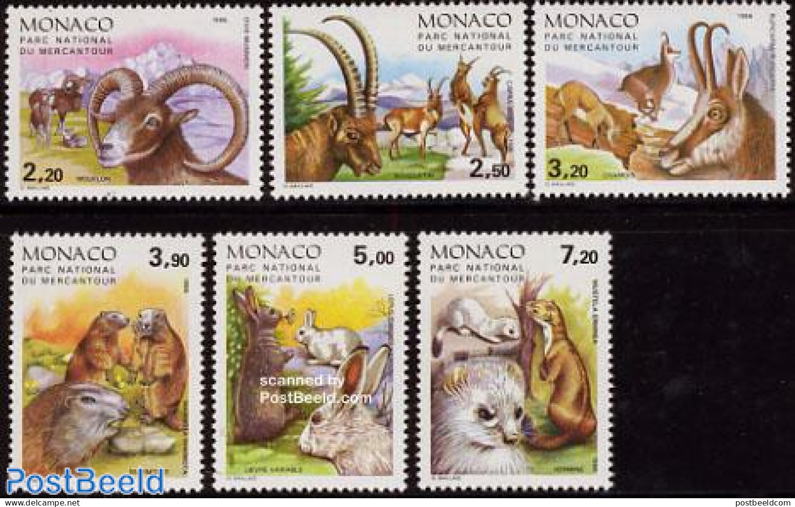 Monaco 1986 Mercantour Park 6v, Mint NH, Nature - Animals (others & Mixed) - National Parks - Rabbits / Hares - Neufs