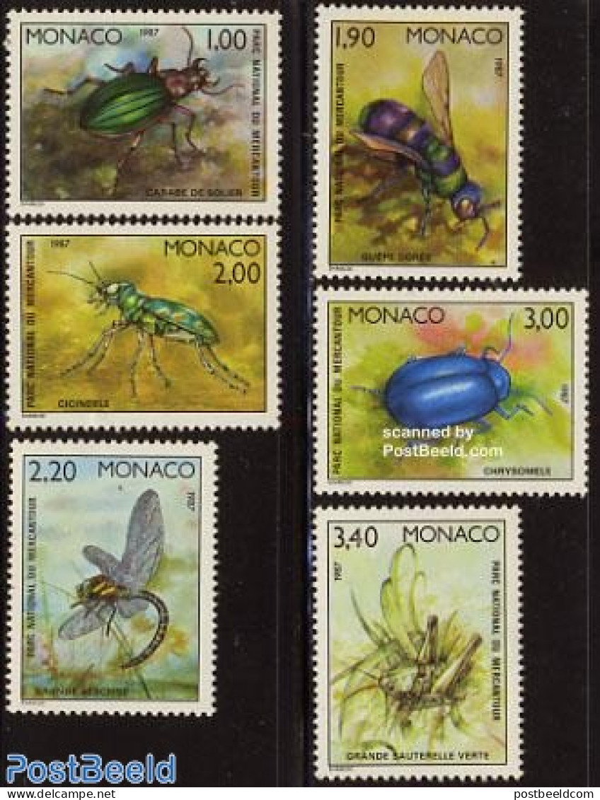 Monaco 1987 Insects 6v, Mint NH, Nature - Insects - Unused Stamps
