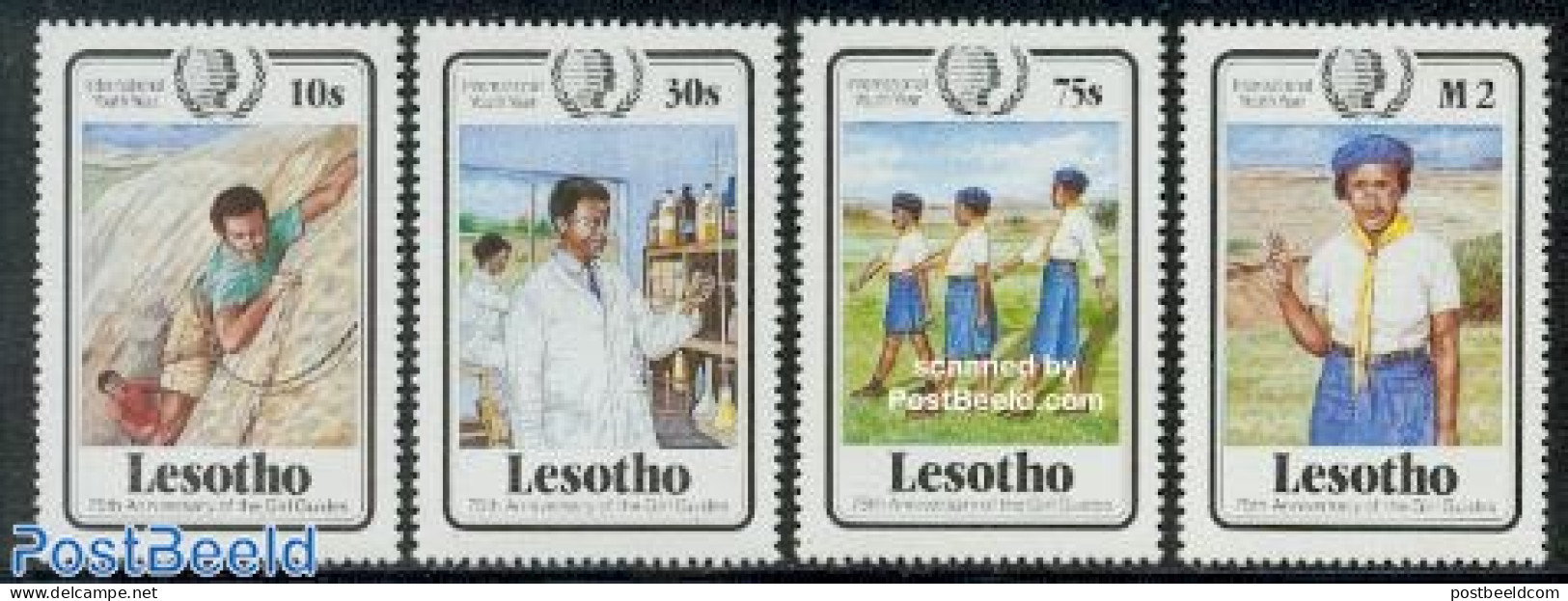Lesotho 1985 International Youth Year, Scouting 4v, Mint NH, Sport - Various - Scouting - International Youth Year 1984 - Lesotho (1966-...)