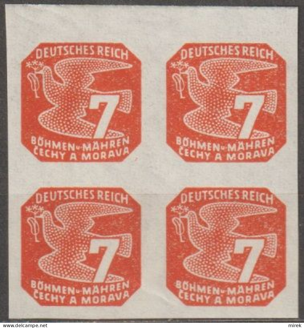 026/ Pof. NV 12, Orange, Border 4-block - Neufs