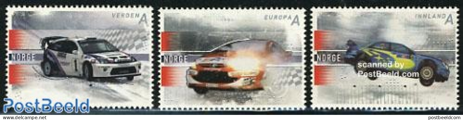 Norway 2007 Autosport 3v, Mint NH, Sport - Transport - Autosports - Sport (other And Mixed) - Automobiles - Ungebraucht