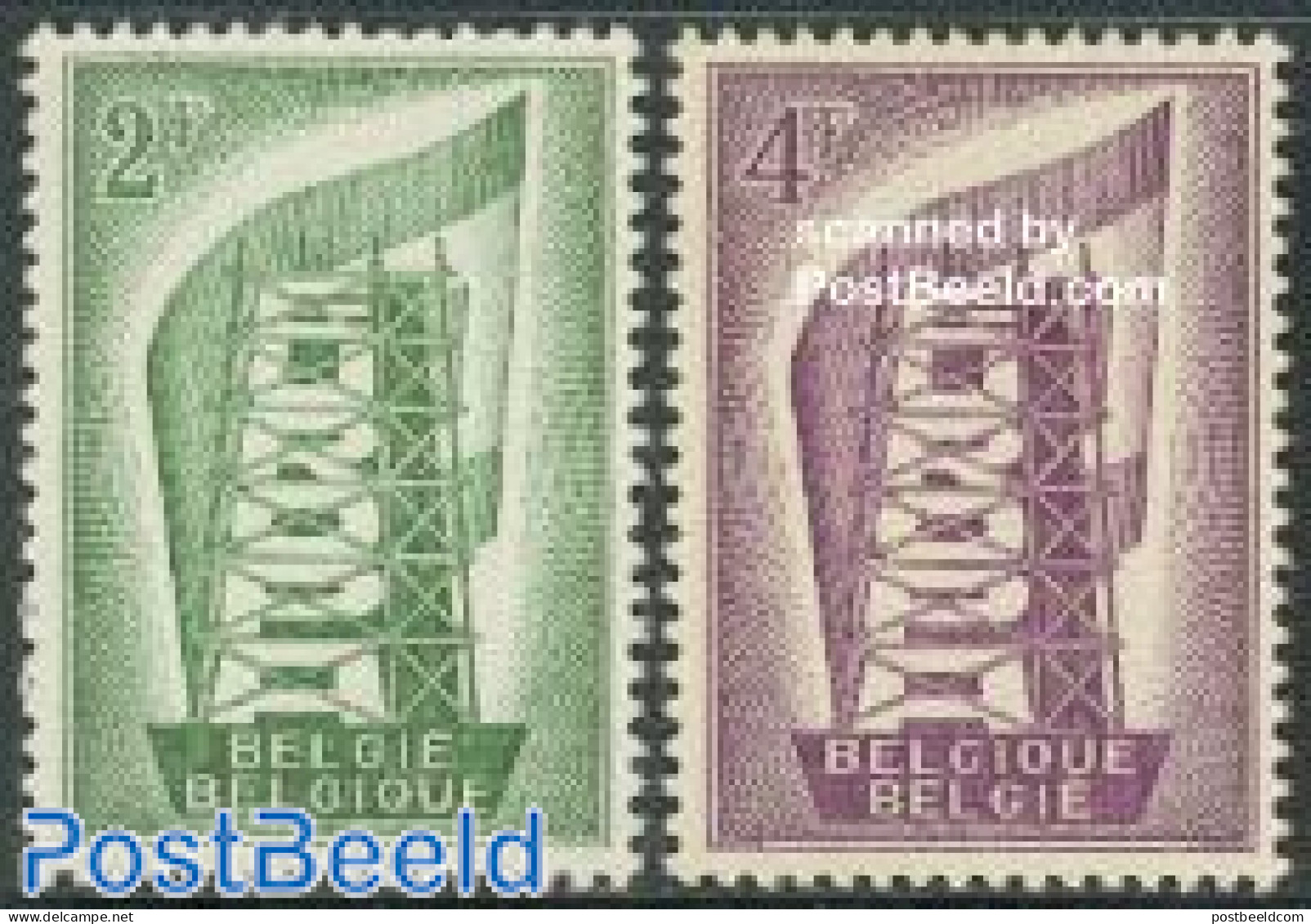 Belgium 1956 Europa 2v, Unused (hinged), History - Europa (cept) - Ongebruikt