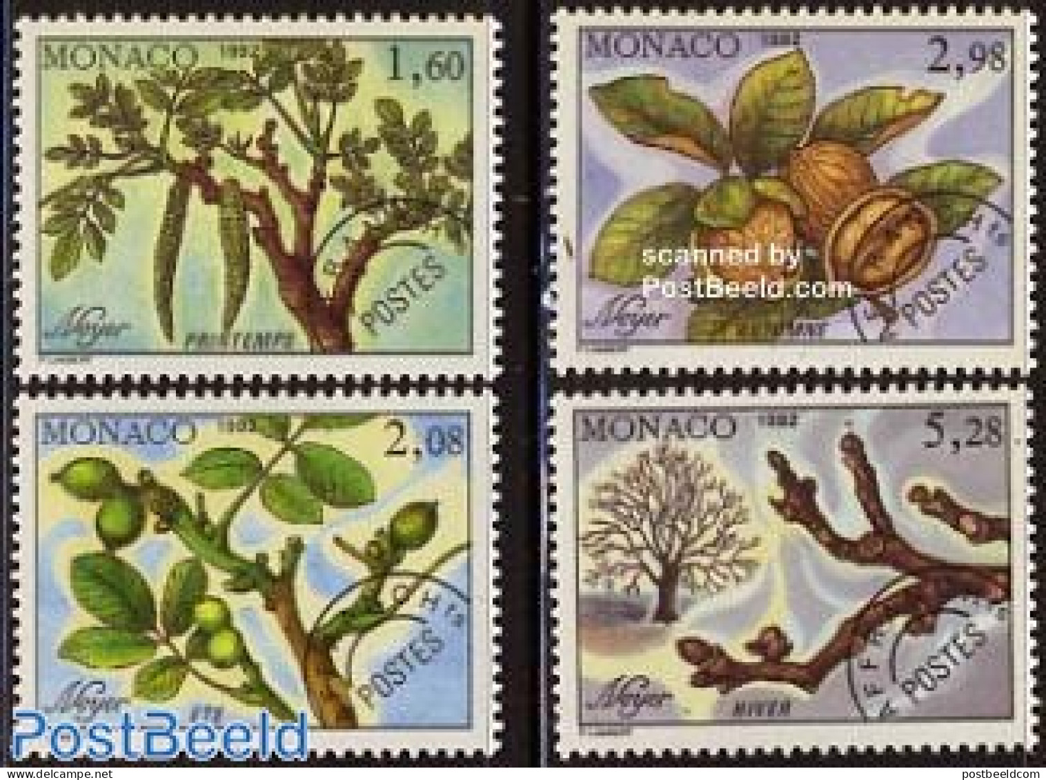 Monaco 1992 Four Seasons 4v, Mint NH, Nature - Flowers & Plants - Unused Stamps