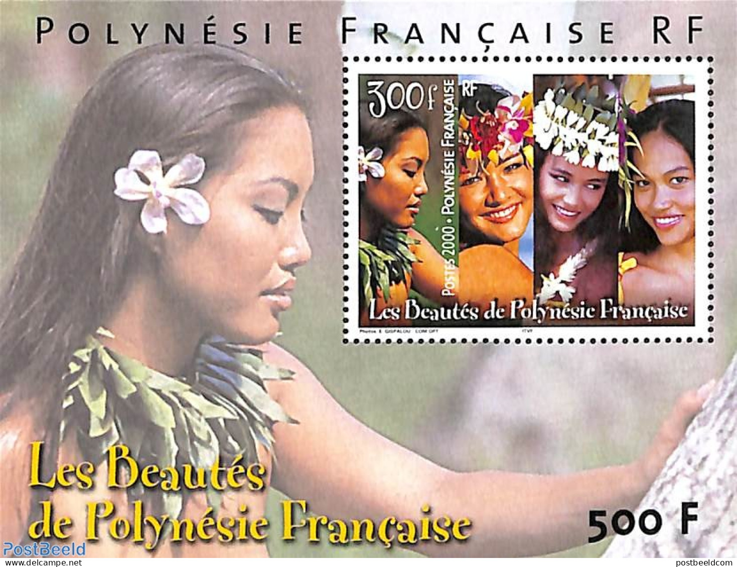 French Polynesia 2000 Polynesian Beauties S/s, Mint NH, History - Nature - Women - Flowers & Plants - Ungebraucht
