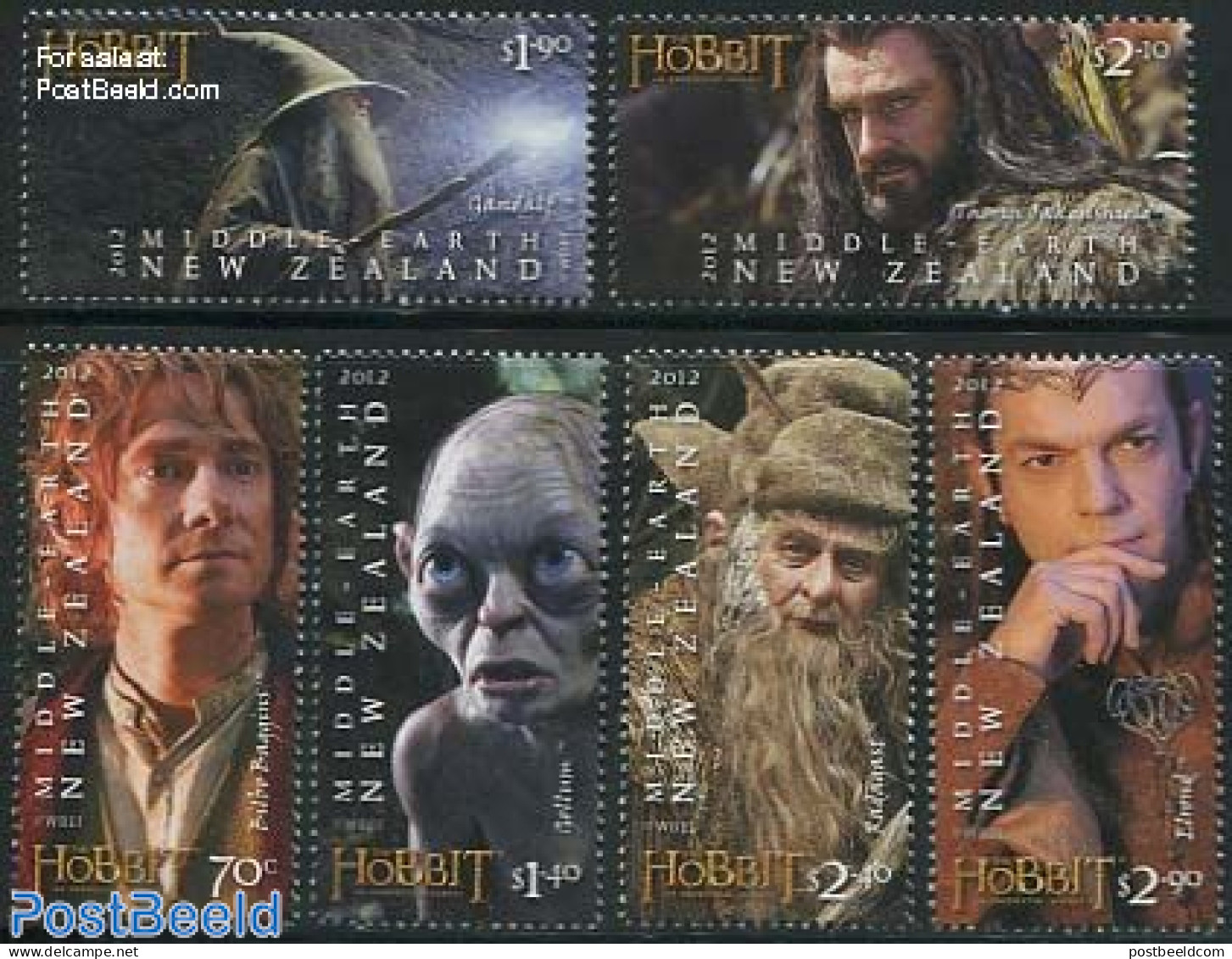 New Zealand 2012 Tolkien, The Hobbit 6v, Mint NH, Performance Art - Film - Movie Stars - Art - Science Fiction - Unused Stamps