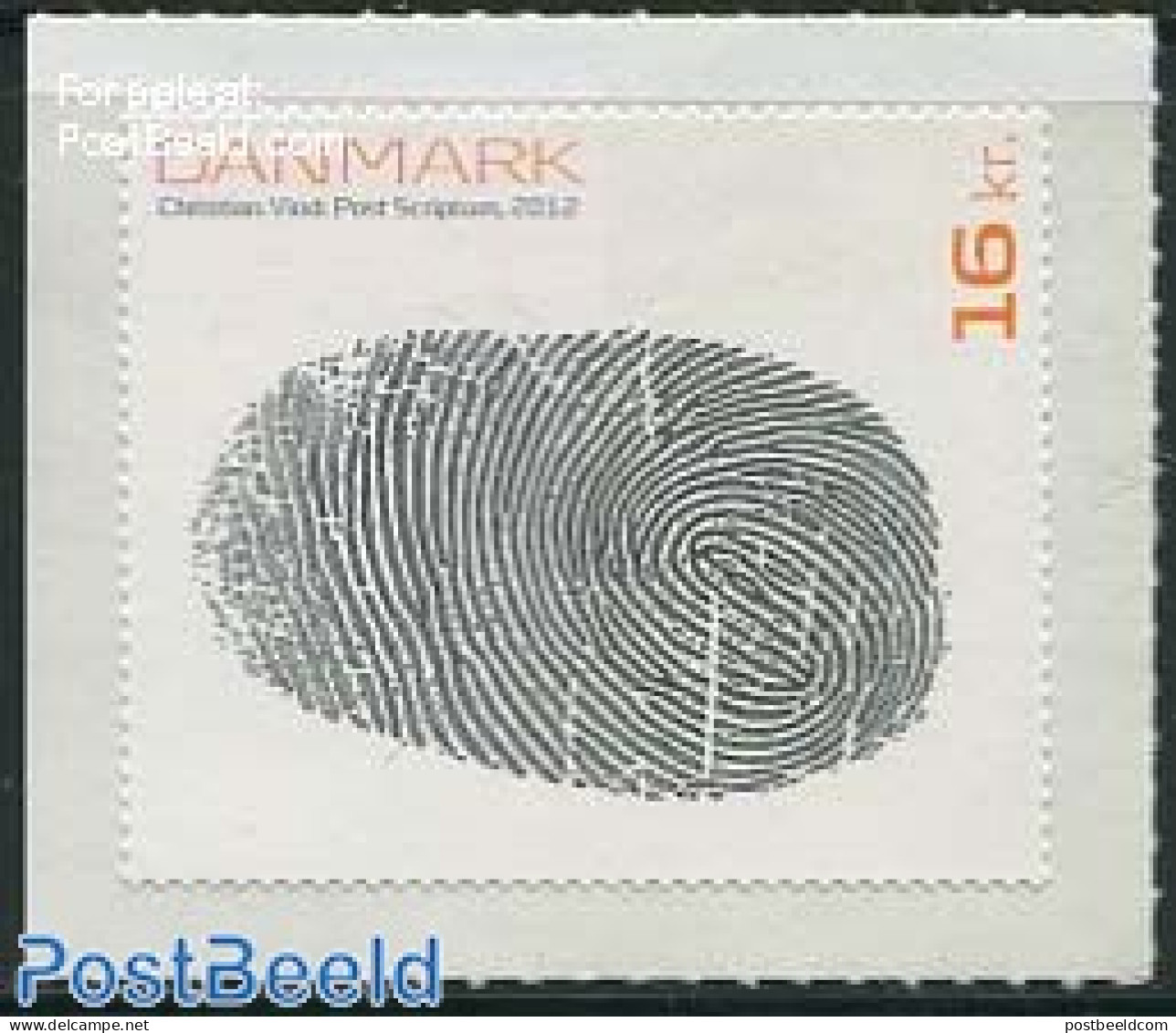 Denmark 2012 Art, Fingerprint By Christian Vind 1v S-a, Mint NH, Art - Modern Art (1850-present) - Paintings - Neufs