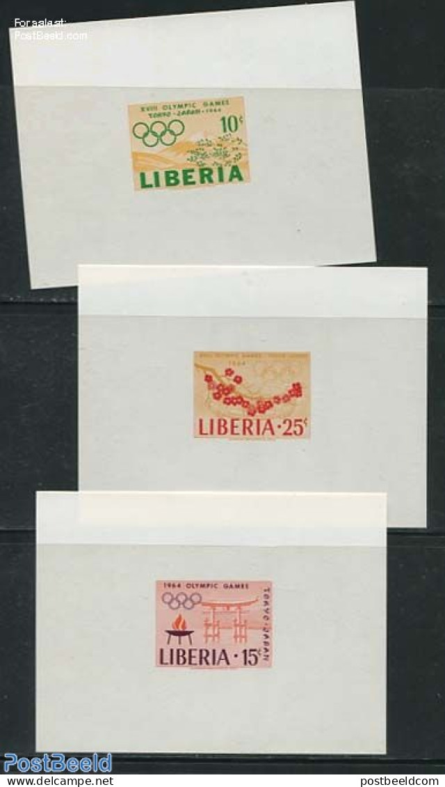 Liberia 1964 Olympic Games 3 S/s, Mint NH, Sport - Olympic Games - Sonstige & Ohne Zuordnung