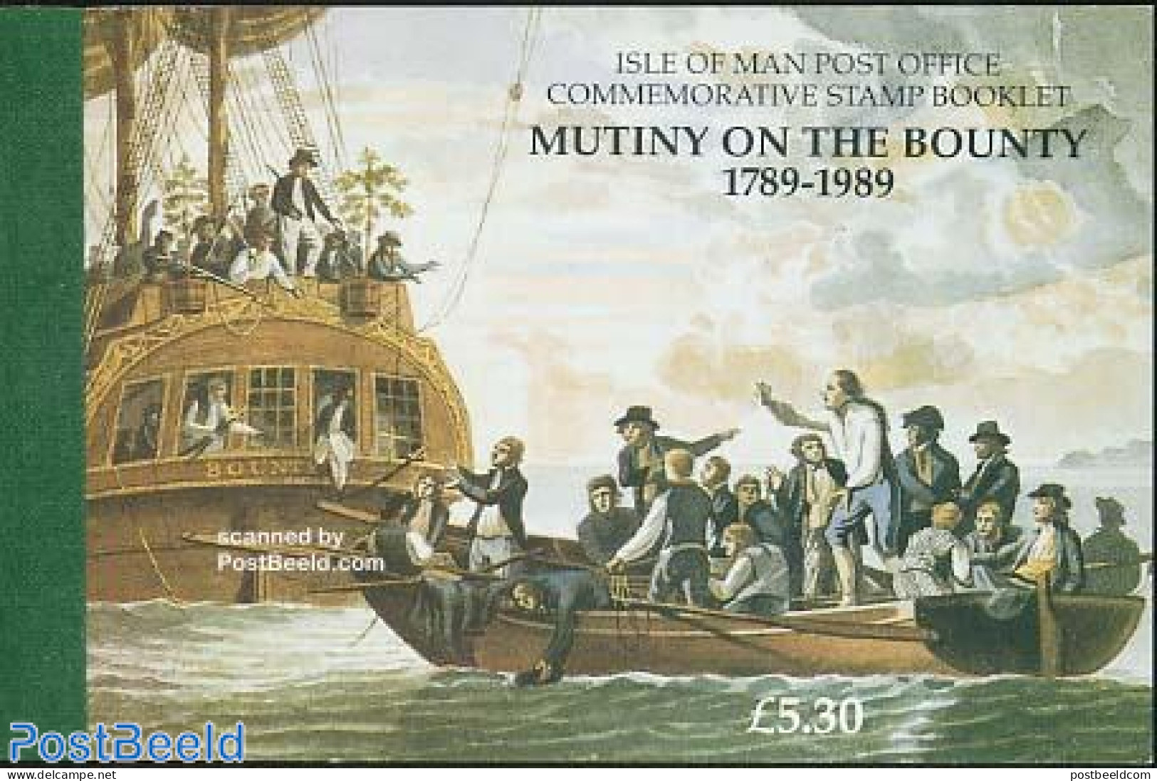 Isle Of Man 1989 Mutiny On The Bounty Prestige Booklet, Mint NH, Transport - Stamp Booklets - Ships And Boats - Unclassified