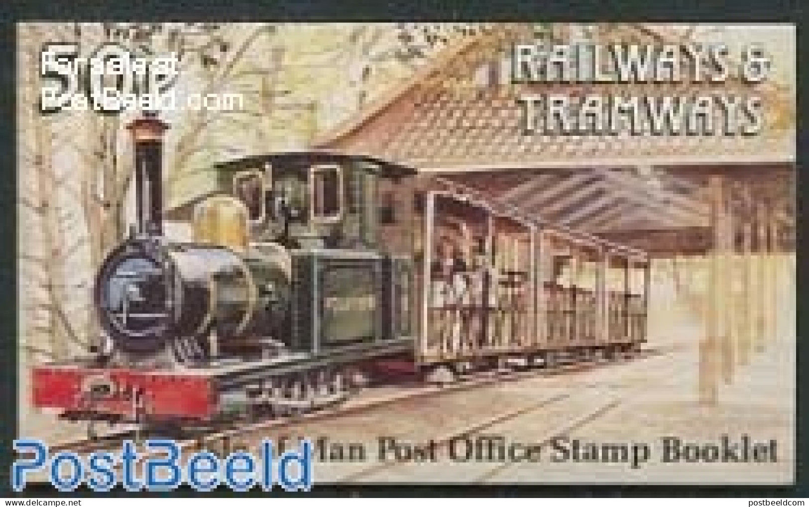 Isle Of Man 1991 Railways Booklet (50p), Mint NH, Transport - Stamp Booklets - Railways - Unclassified