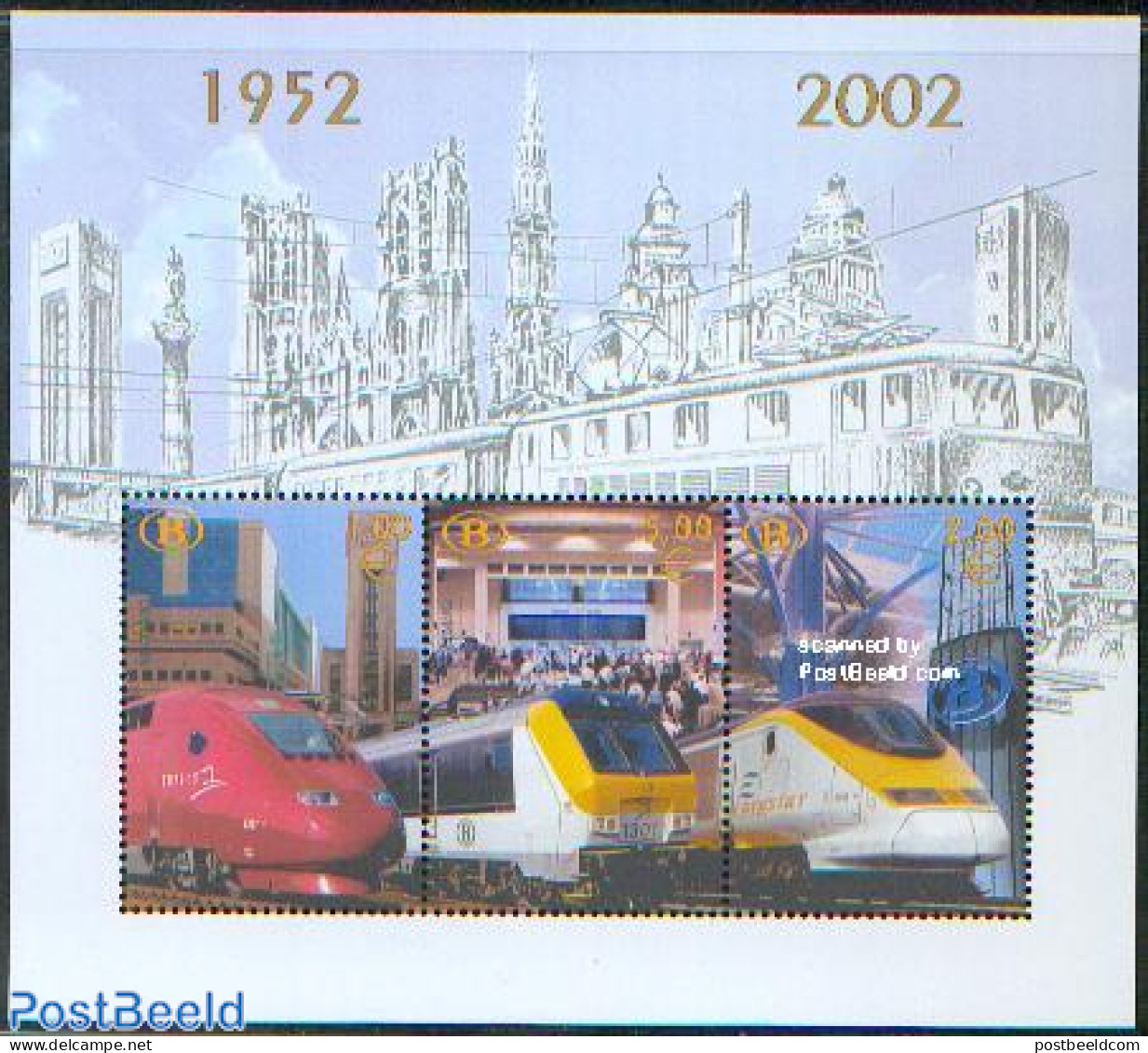 Belgium 2002 Railway Stamps S/s, Mint NH, Transport - Railways - Neufs