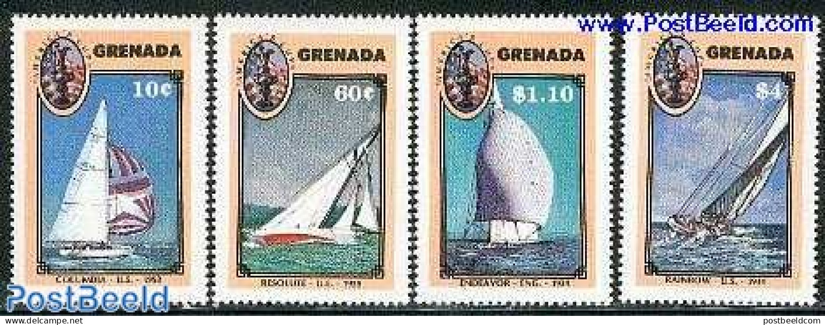 Grenada 1987 Americas Cup 4v, Mint NH, Sport - Transport - Sailing - Sport (other And Mixed) - Ships And Boats - Segeln