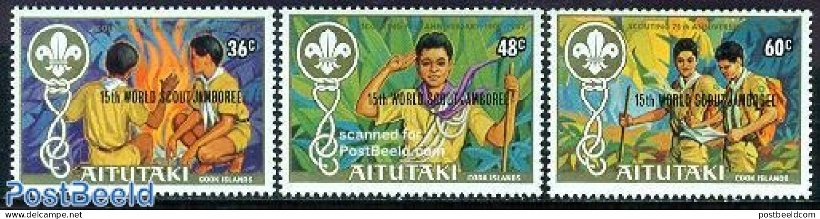 Aitutaki 1983 World Jamborre 3v, Mint NH, Sport - Scouting - Aitutaki