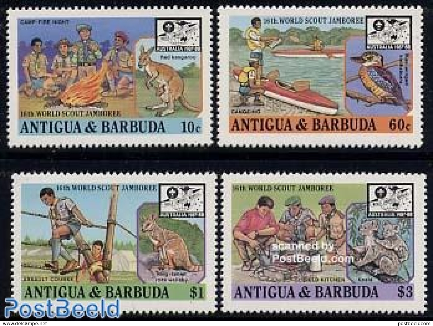 Antigua & Barbuda 1987 Australia Jamboree 4v, Mint NH, Nature - Sport - Animals (others & Mixed) - Birds - Scouting - .. - Antigua En Barbuda (1981-...)