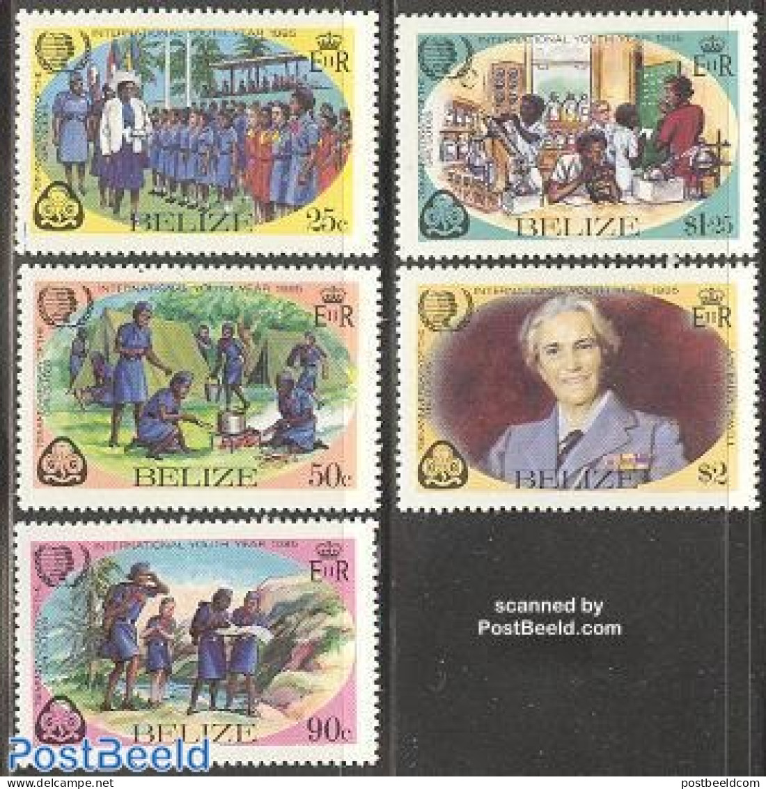 Belize/British Honduras 1985 Int. Youth Year 5v, Mint NH, Science - Sport - Various - Chemistry & Chemists - Scouting .. - Química