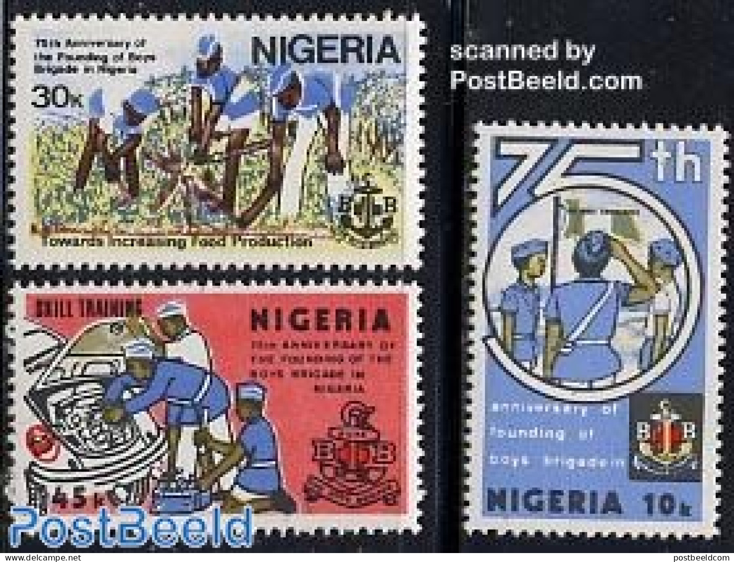 Nigeria 1983 Boys Brigade 3v, Mint NH, Transport - Various - Automobiles - Agriculture - Auto's