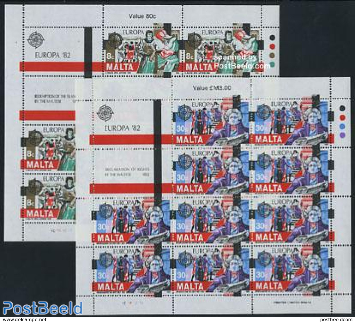 Malta 1982 Europa, History 2 M/ss (with 10 Sets), Mint NH, History - Europa (cept) - History - Malta