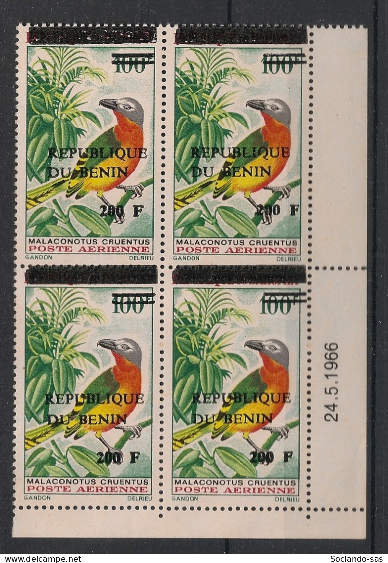 BENIN - 2008 - N°Mi. 1530 (Yv. 1086) - Oiseau 200F / 100F - Bloc De 4 Coin Daté - Neuf Luxe ** / MNH / Postfrisch - Benin – Dahomey (1960-...)