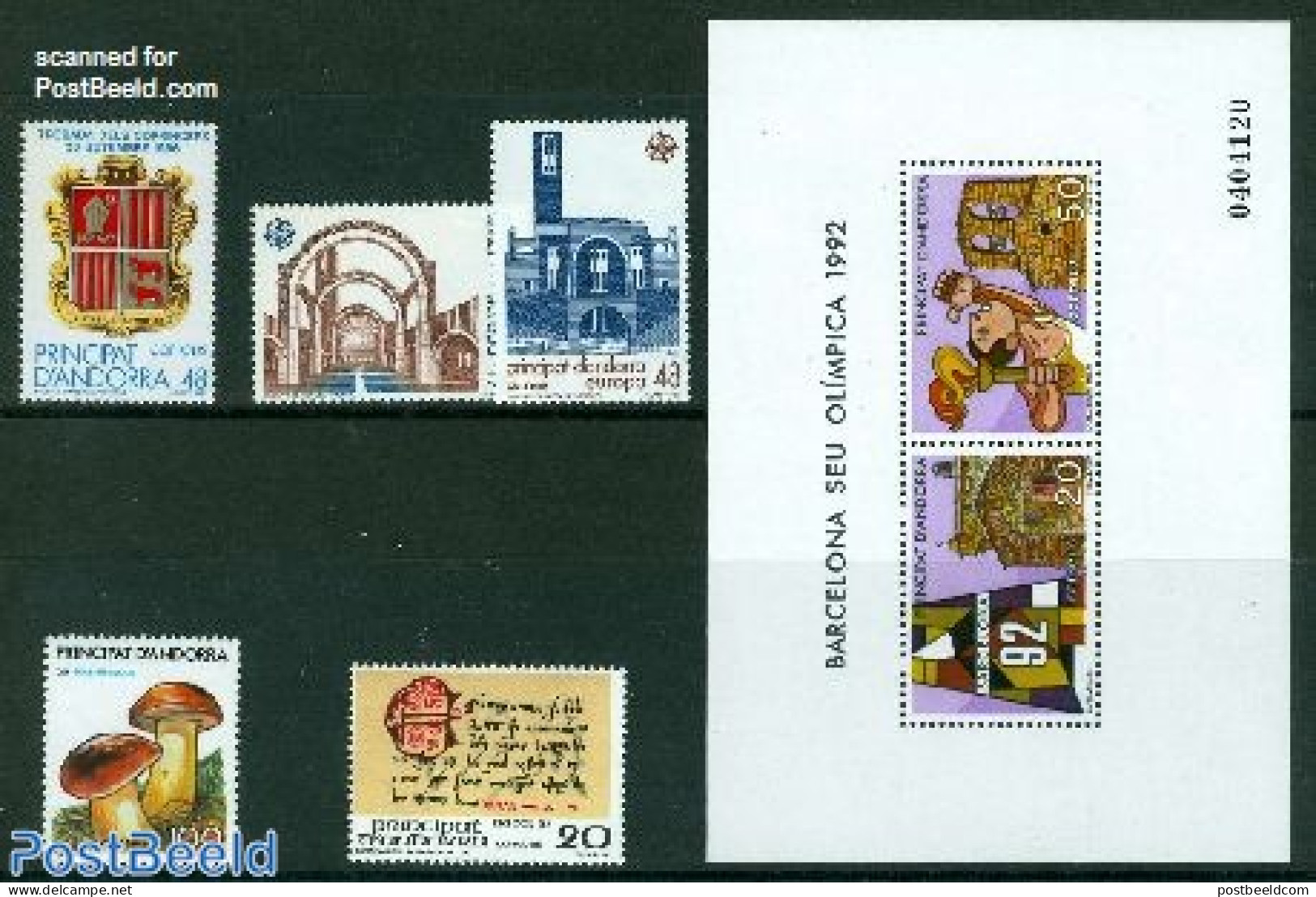 Andorra, Spanish Post 1987 Yearset 1987, Complete, 5v + 1s/s, Mint NH, Various - Yearsets (by Country) - Unused Stamps