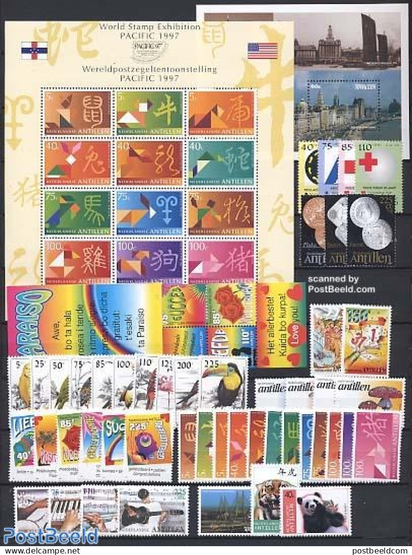 Netherlands Antilles 1997 Yearset 1997 (48v+2s/s+1bklt), Mint NH, Various - Yearsets (by Country) - Unclassified