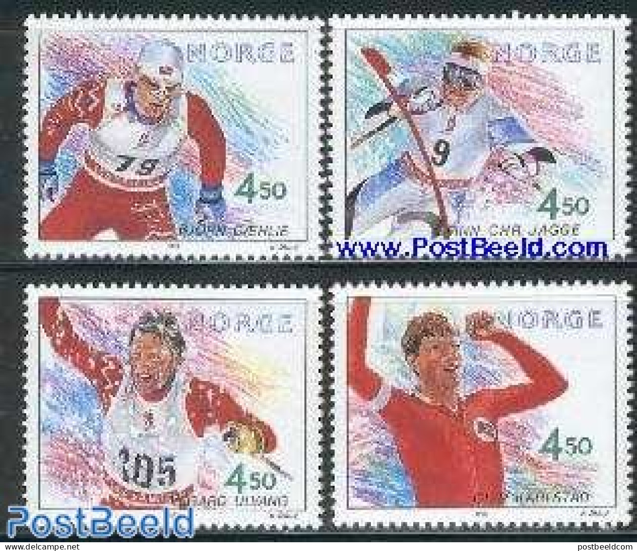 Norway 1993 Olympic Winners 4v, Mint NH, Sport - Olympic Winter Games - Ongebruikt