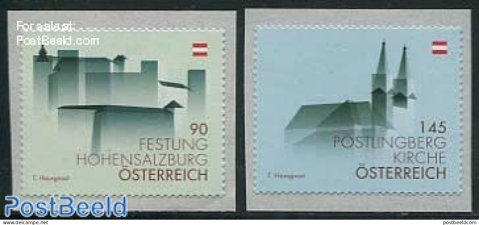 Austria 2013 Definitives 2v S-a, Mint NH, Religion - Churches, Temples, Mosques, Synagogues - Art - Castles & Fortific.. - Neufs