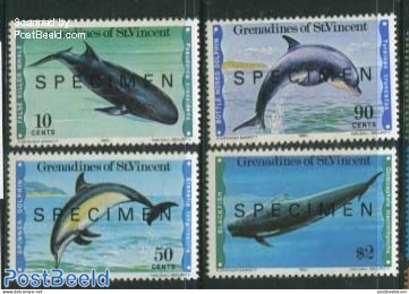 Saint Vincent & The Grenadines 1980 Whales 4v, SPECIMEN, Mint NH, Nature - Sea Mammals - St.Vincent & Grenadines