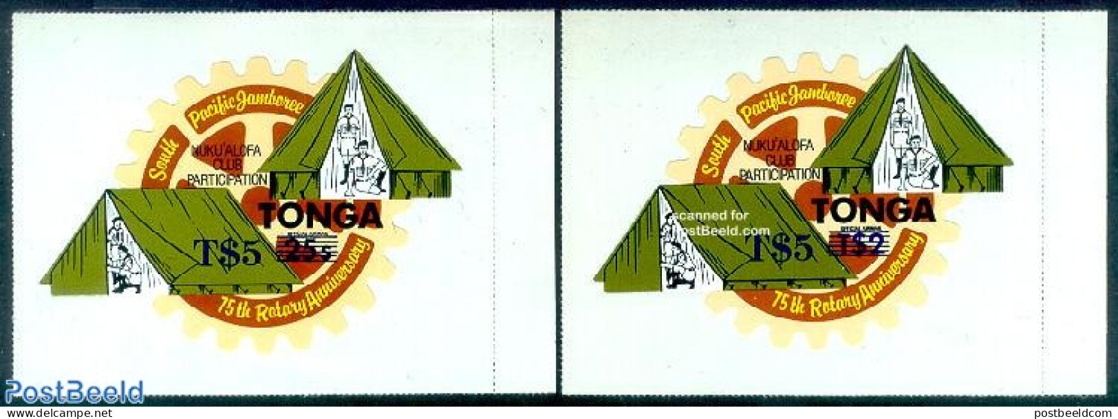 Tonga 1982 Scouting Overprints 2v, Mint NH, Sport - Various - Scouting - Rotary - Rotary, Lions Club