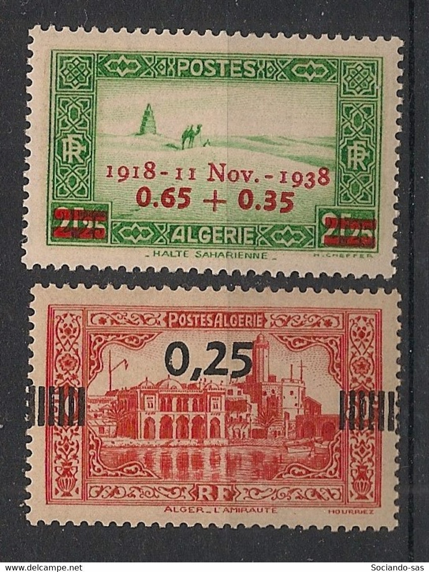ALGERIE - 1938 - N°YT. 147 à 148 - Timbres Surchargés - Neuf Luxe ** / MNH / Postfrisch - Unused Stamps