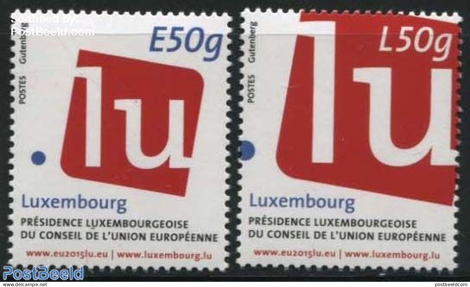 Luxemburg 2015 President European Council 2v S-a, Mint NH, History - Europa Hang-on Issues - Nuovi