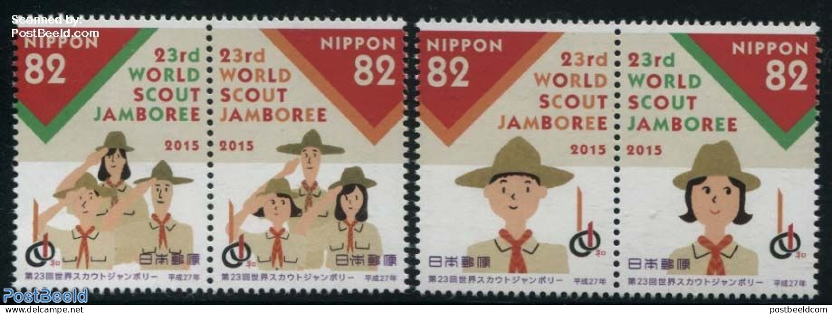 Japan 2015 World Scout Jamboree 4v (2x[:]), Mint NH, Sport - Scouting - Ongebruikt